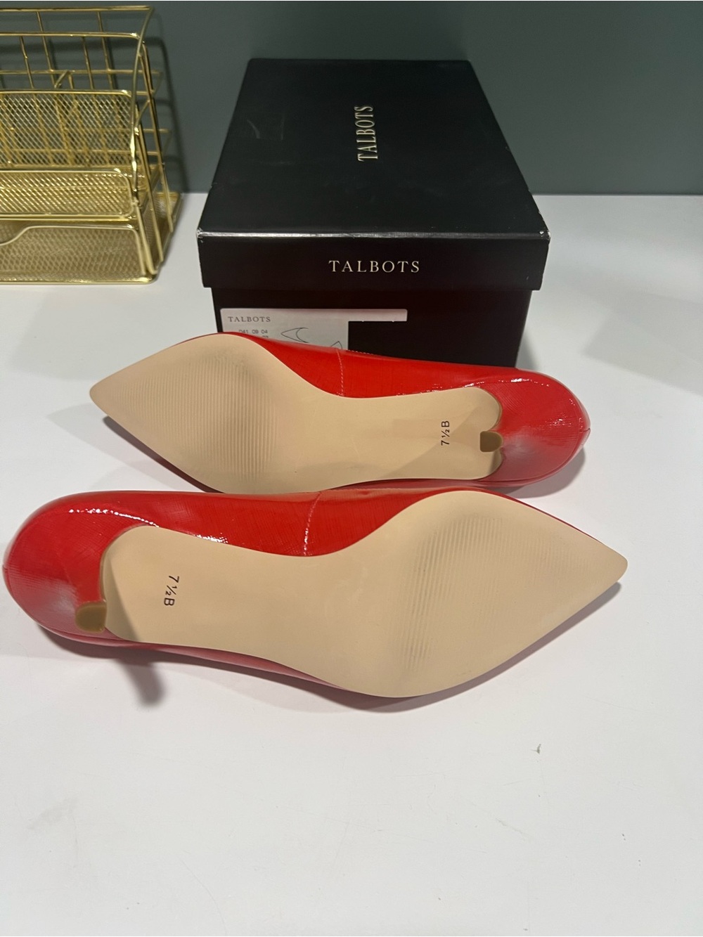 Talbots Red Patent Mable Pointed-Toe Pumps - Picture 4 of 6